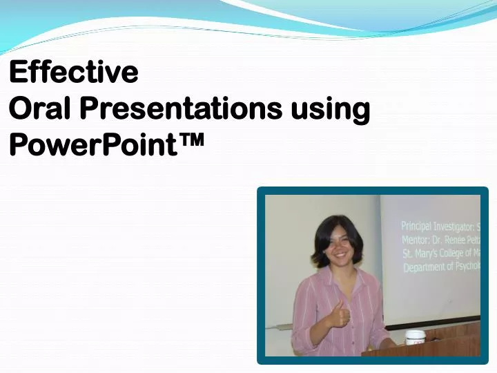 effective oral presentations using powerpoint