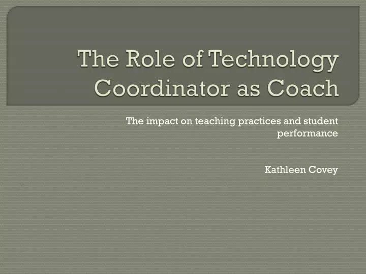 the role of technology coordinator as coach