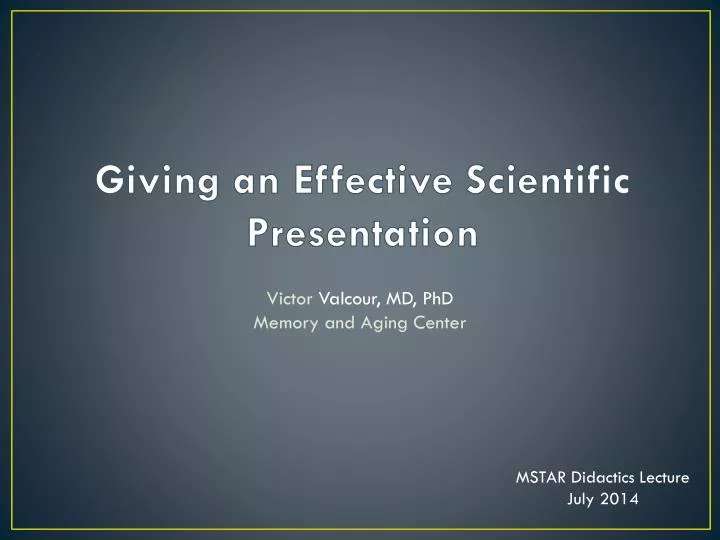 giving an effective scientific presentation