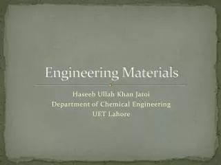 Engineering Materials