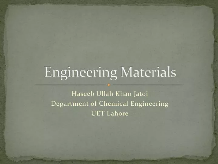 engineering materials