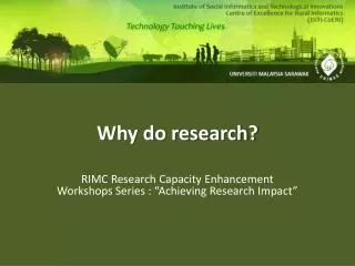 Why do research?