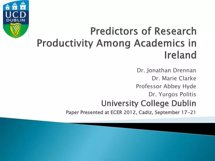 predictors of research productivity among academics in ireland