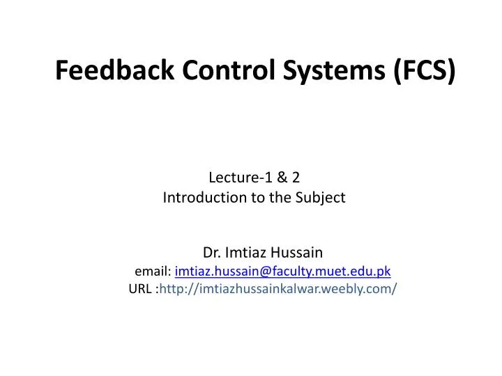 feedback control systems fcs