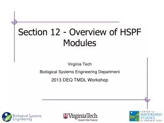 Section 12 - Overview of HSPF Modules