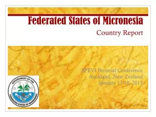 Federated States of Micronesia Country Report