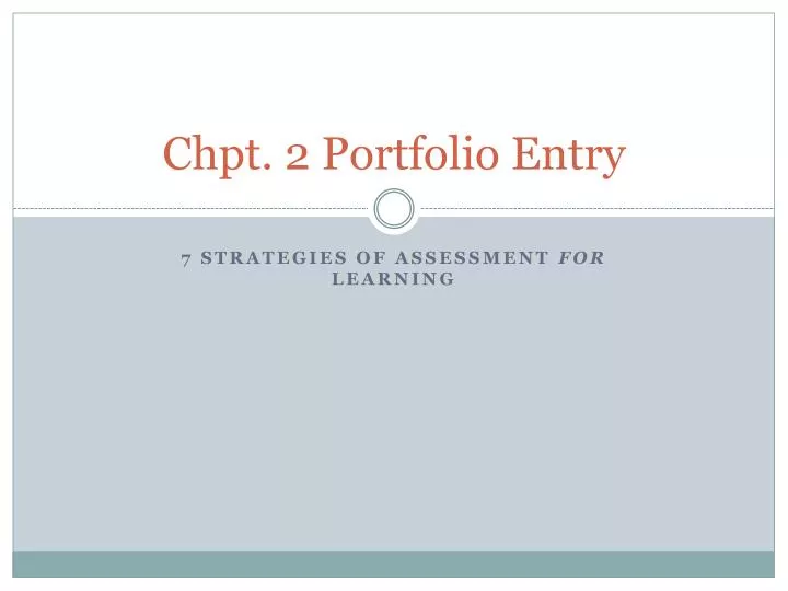 chpt 2 portfolio entry