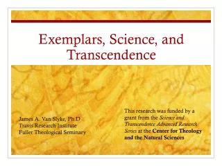 Exemplars, Science, and Transcendence