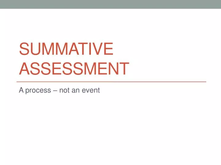 summative assessment