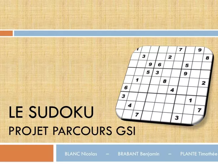 le sudoku projet parcours gsi