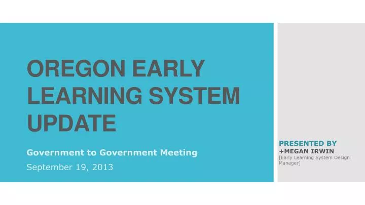 oregon early learning system update