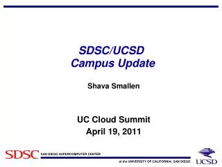 SDSC/UCSD Campus Update