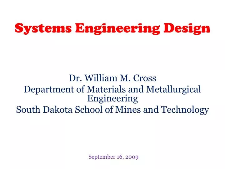 systems engineering design