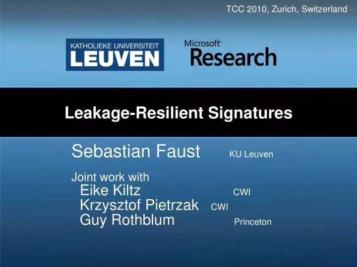 leakage resilient signatures