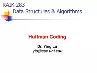 RAIK 283 Data Structures &amp; Algorithms