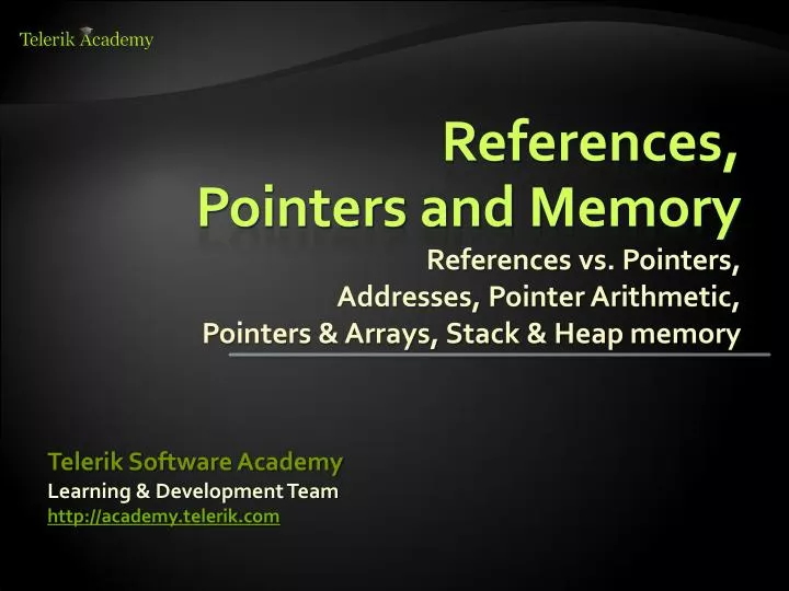 references pointers and memory