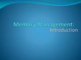 Memory Management: