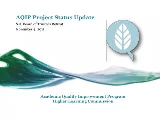 AQIP Project Status Update