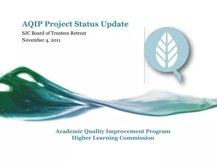 aqip project status update