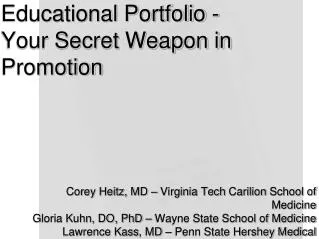 Educational Portfolio - Your Secret Weapon in Promotion