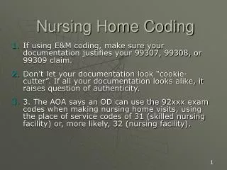 Nursing Home Coding