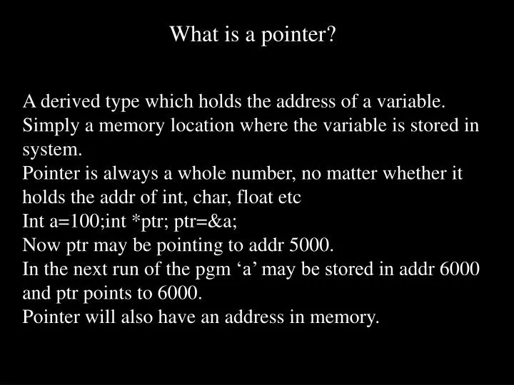 what is a pointer