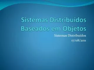 sistemas distribu dos baseados em objetos