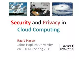 Security and Privacy in Cloud Computing