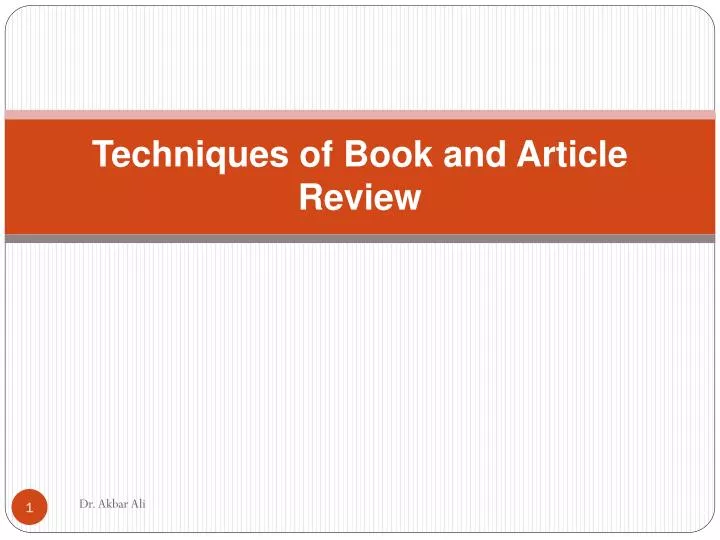 techniques of book and article review
