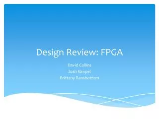 Design Review: FPGA