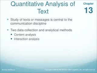 Quantitative Analysis of Text