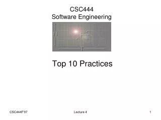 CSC444 Software Engineering