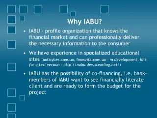 Why IABU?