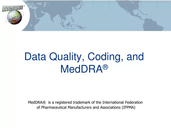 data quality coding and meddra