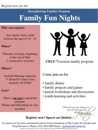 Strengthening Families Program Family Fun Nights