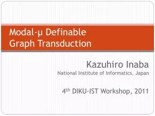 Modal- ? Definable Graph Transduction