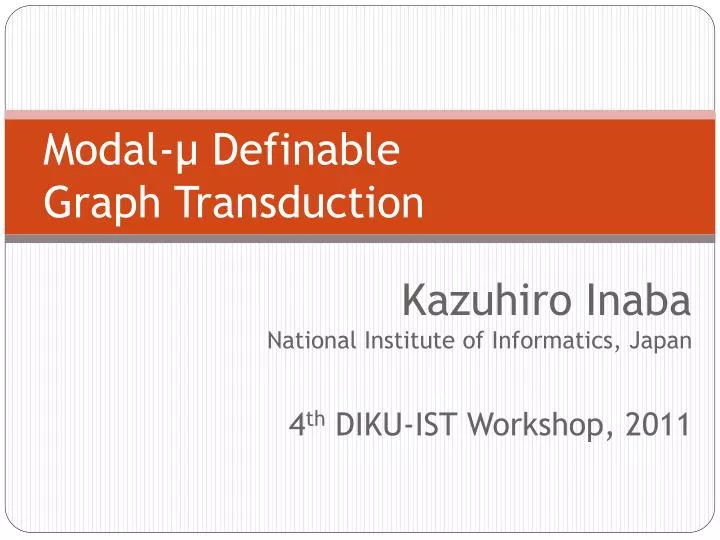 modal definable graph transduction