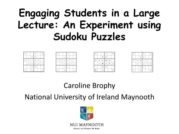engaging students in a large lecture an experiment using sudoku puzzles