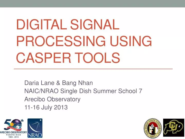 digital signal processing using casper tools