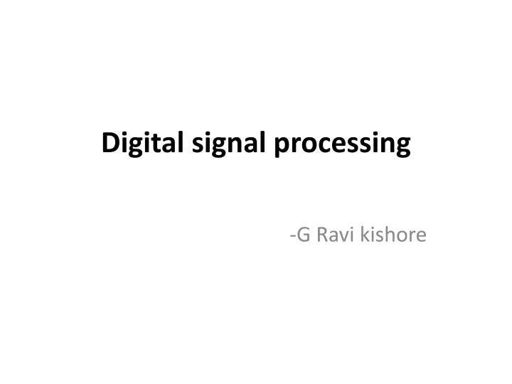 digital signal processing