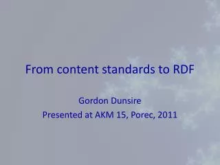 From content standards to RDF