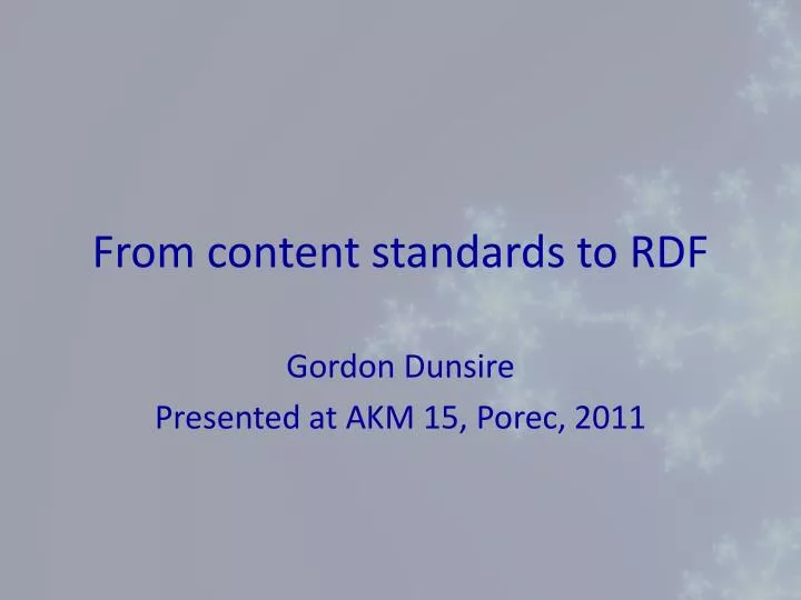 from content standards to rdf