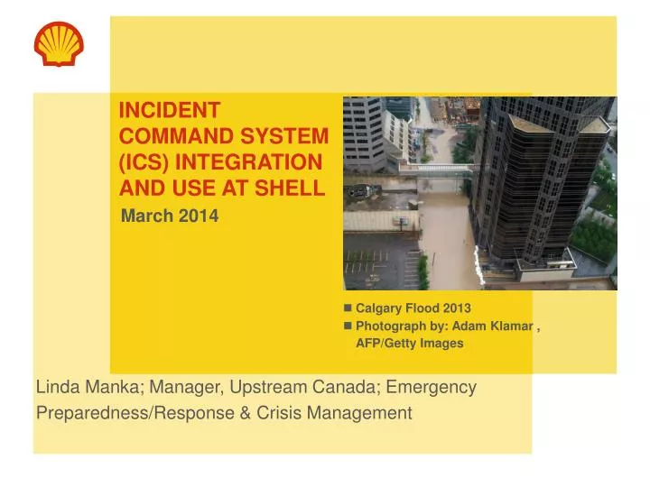incident command system ics integration and use at shell