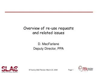 Overview of re-use requests and related issues
