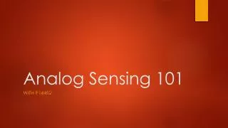 analog sensing 101