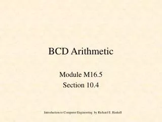 BCD Arithmetic