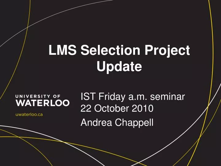 lms selection project update
