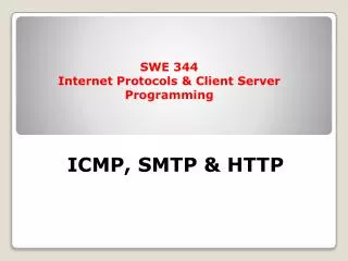 SWE 344 Internet Protocols &amp; Client Server Programming