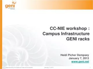 CC-NIE workshop : Campus Infrastructure GENI racks