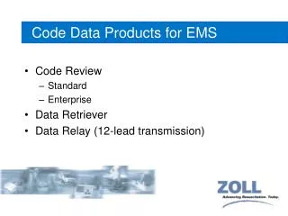 Code Data Products for EMS